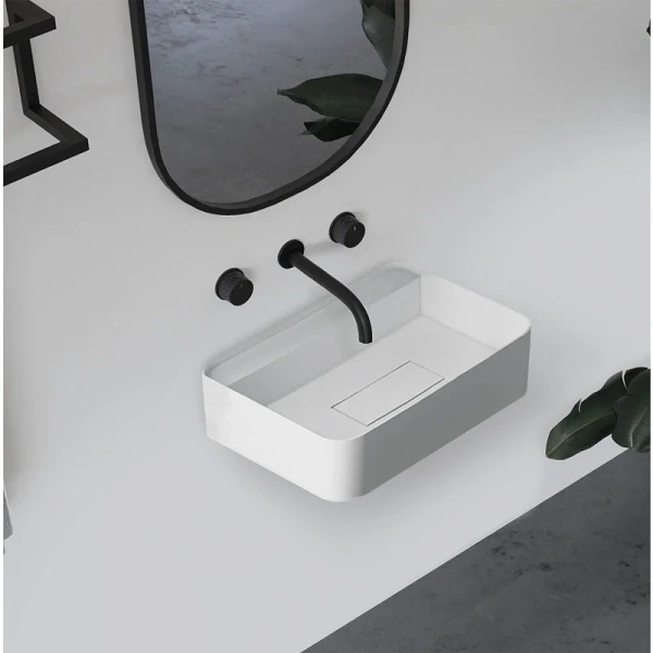 Раковина Abber Stein 50 см белая матовая AS2626 (детальная фотография), белые