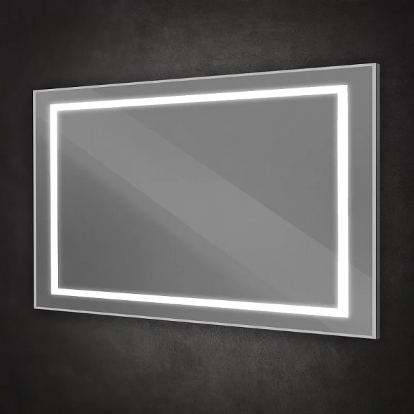 Зеркало с подсветкой BelBagno Kraft 140 см сатин SPC-KRAFT-1400-800-SENS-AL (детальная фотография), прямоугольные