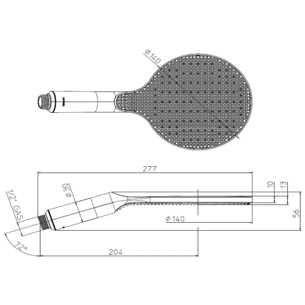 Лейка для душа Bossini Apice белая матовая B00900.045 (детальная фотография), душевые лейки