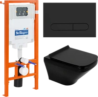 Унитаз с инсталляцией Belbagno Sela кнопка черная