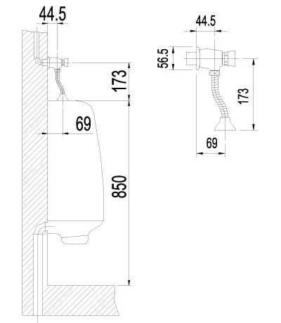 Смывное устройство для писсуара Lemark Project LM4612C (детальная фотография), нет в наличии