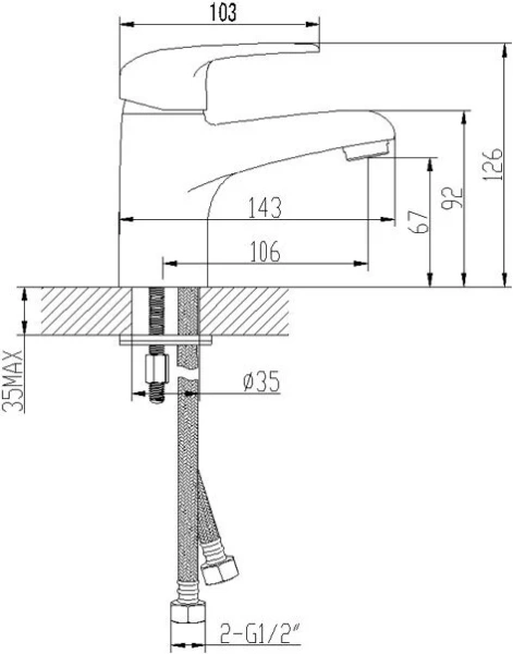 Смеситель для раковины Lemark Pramen монолитный LM3306C (детальная фотография), для раковины