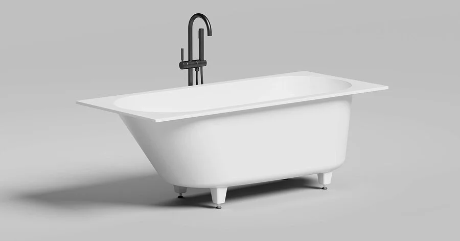 Ванна из искусственного камня Salini Ornella Kit 160x70 см белый матовый 102416M (детальная фотография), прямоугольные