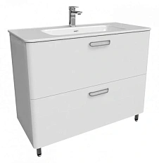 Тумба с раковиной напольная IDDIS Brick 100 см белая