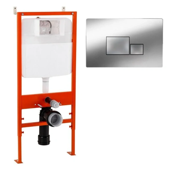 Инсталляция для унитаза BelBagno кнопка хром BB026/BB071CR (детальная фотография)