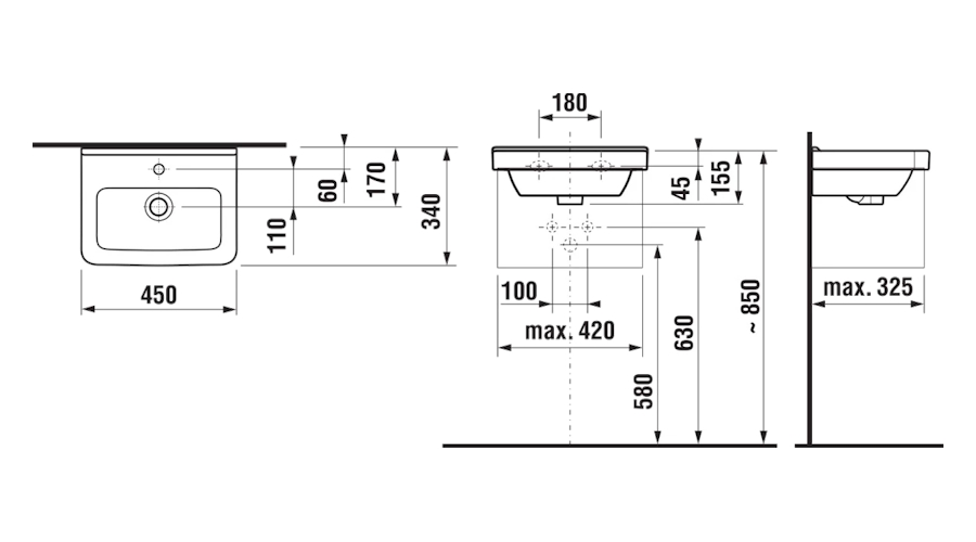 Схема (детальная фотография), подвесные, накладные (на столешницу), пристенные