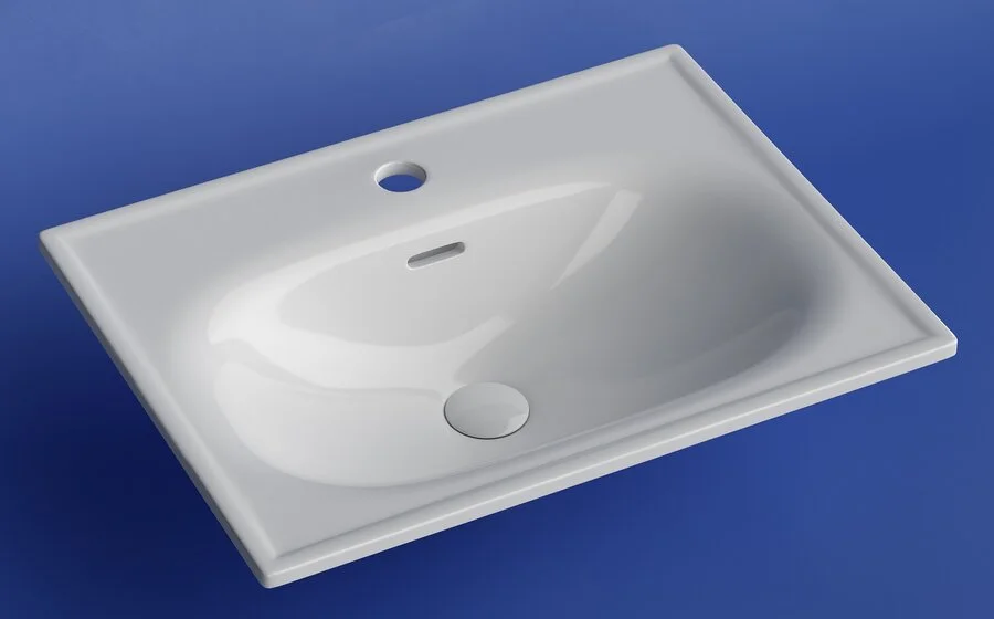 Раковина Ceramica Nova Sabo 60 см белая CN13001 (детальная фотография), встраиваемые (в столешницу)