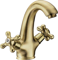 Смеситель для раковины Cezares Retro с донным клапаном, бронза