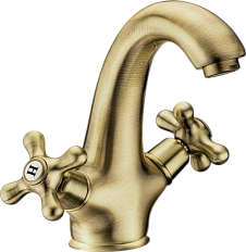 Смеситель для раковины Cezares Retro с донным клапаном, бронза