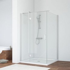 Душевой уголок профиль матовый хром стекло прозрачное Vegas-glass