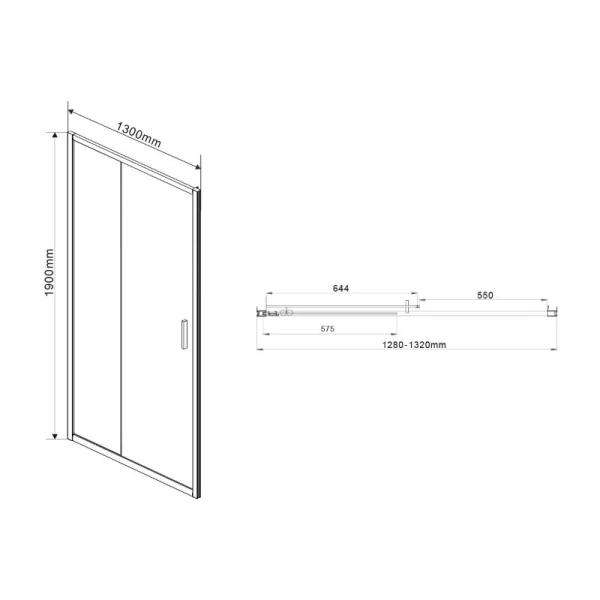 Душевая дверь в нишу Vincea Garda 130 см профиль золото стекло прозрачное VDS-1G130CLG (детальная фотография), современные, hi-tech