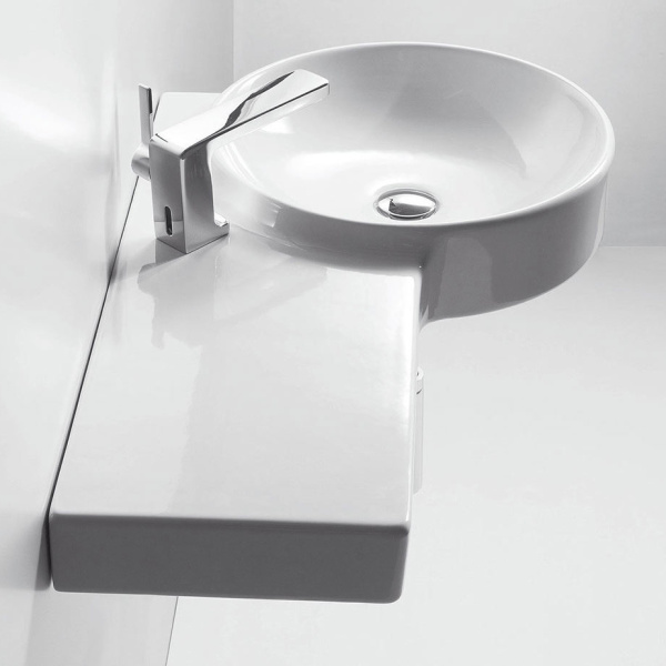 Раковина со столешницей, цвет белый, Simas Flow FL 05 BI SX (детальная фотография), по запросу