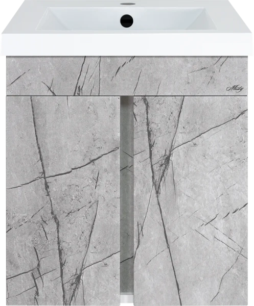 Тумба под раковину подвесная Misty Торос 50 см серый мрамор П-Тор0050-011 (детальная фотография)