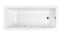 Ванна гидромассажная Whitecross Wave Relax, 160 х 80 см, увеличенная толщина акрила, усиленная армировка, белый/бронза, 0101.160080.100.RELAX.BR