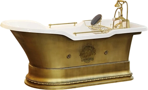 Ванна из искусственного камня Migliore Impero Podium 180х87 см бронза - фото 2