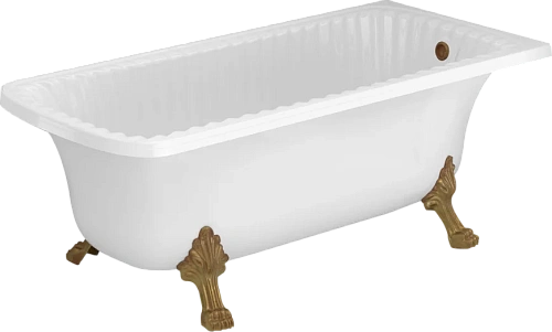 Ванна из искусственного камня Migliore Olivia Angolare 174х80 см фурнитура бронза - фото 3