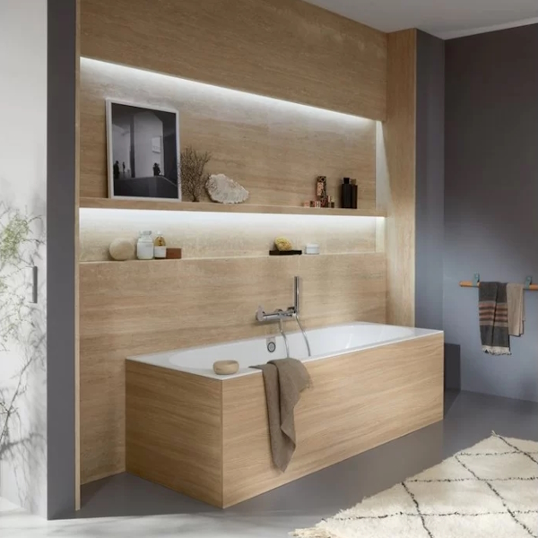 Ванна квариловая Villeroy & Boch Oberon 2.0 180х80 см со сливом-переливом UBQ180OBR2DV-01 (детальная фотография), белые