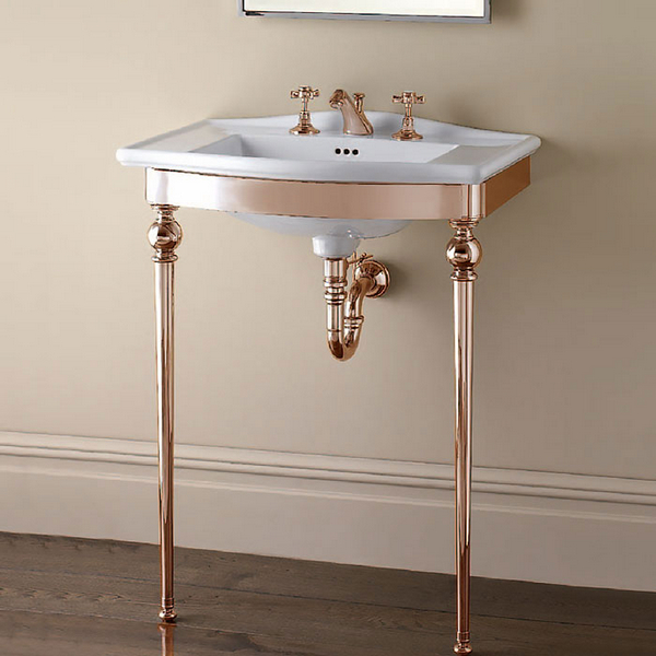 Раковина консоль Devon & Devon Westminster IBLI(3)F 70 см пристенная (детальная фотография), белые, черные