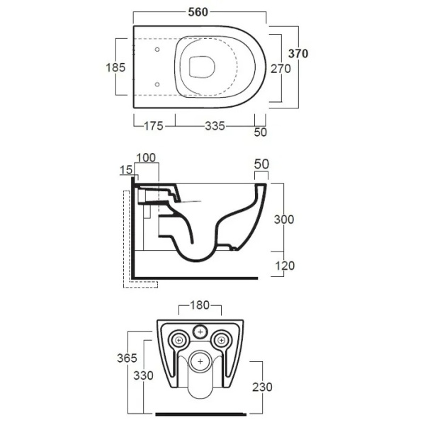 Схема (детальная фотография), без бачка, со скрытым бачком