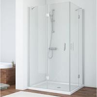 Душевой уголок профиль матовый хром стекло шиншилла Vegas-glass