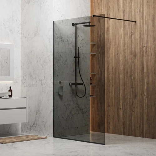 Душевая перегородка Berges Sky Black 100 см тонированное стекло, профиль черный - фото 3