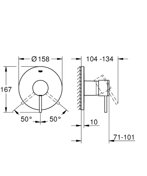 Смеситель для душа хром Grohe Atrio New  24065003 (детальная фотография), для душа