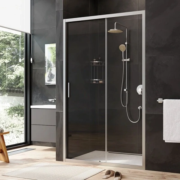 Душевая дверь в нишу AM.PM Gem Solo 120 см профиль хром стекло прозрачное W90G-120-1-195MT (детальная фотография), хром