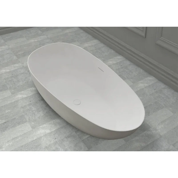 Ванна из искусственного камня Abber Stein 160x75 см белая матовая AS9611-1.6 (детальная фотография), современныe, hi-tech