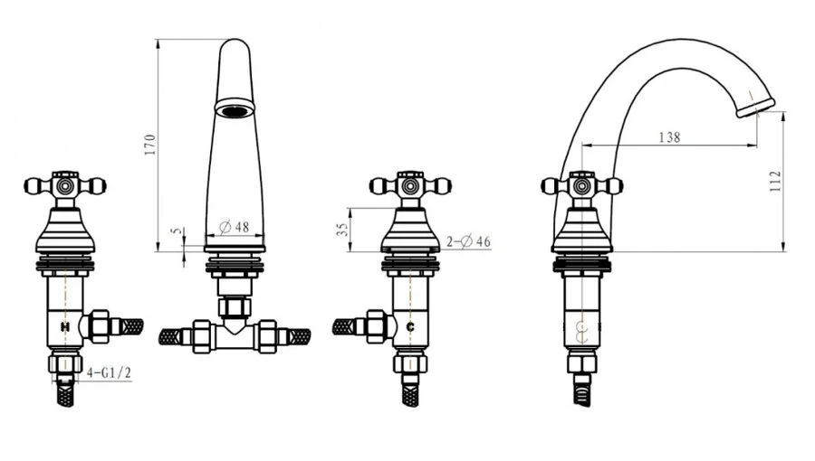 Смеситель для раковины Boheme Satine хром 277-ST (детальная фотография), для раковины