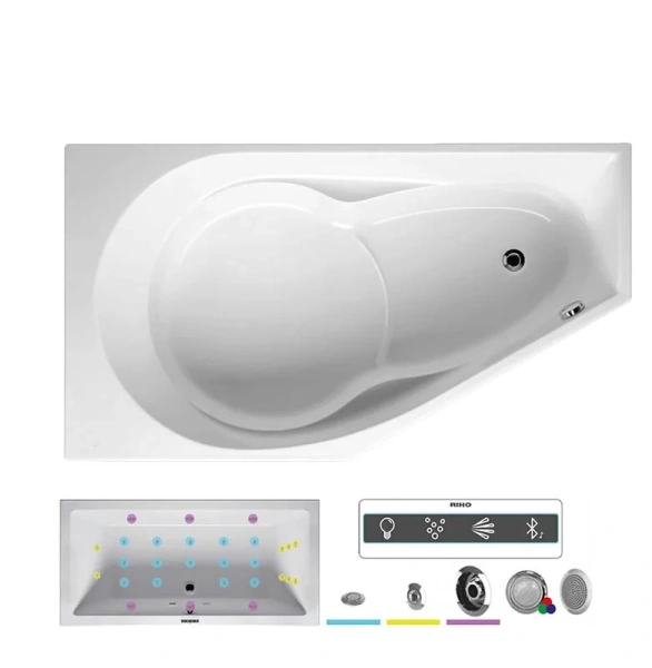 Ванна гидромассажная Riho Yukon 160 x 90 см, JOY, левая/правая BA3400500000000_JOY (детальная фотография), с гидромассажем