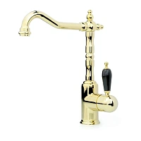 Смеситель для кухни Boheme Kitchen золото ручка черная