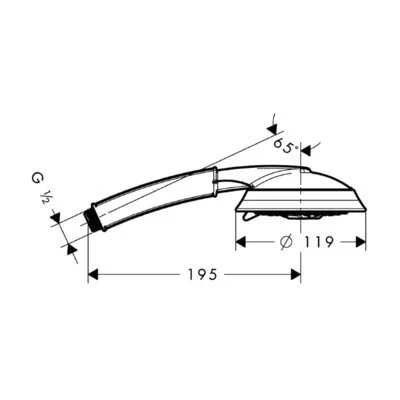 Лейка для душа Hansgrohe Raindance Classic 100 3jet хром/под золото 28548090 (детальная фотография), душевые лейки