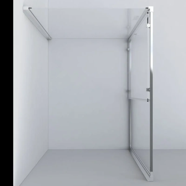 Душевой уголок Vincea Garda 120х90 см профиль черный, стекло шиншилла VSR-1G9012CHB (детальная фотография), недорогие, стеклянные, угловые, без поддона