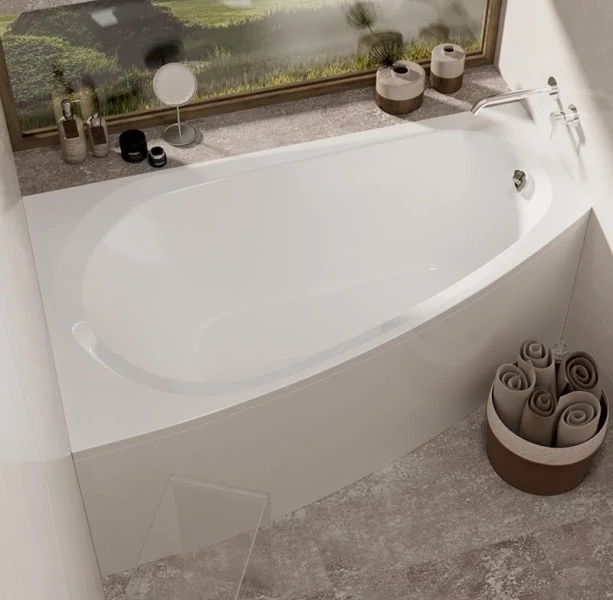 Ванна акриловая Alba Spa Baline 4815018000449/4815018000456, 150 x 90 см, цвет белый, правая/левая ВАС012000П100 (детальная фотография), без гидромассажа, недорогие