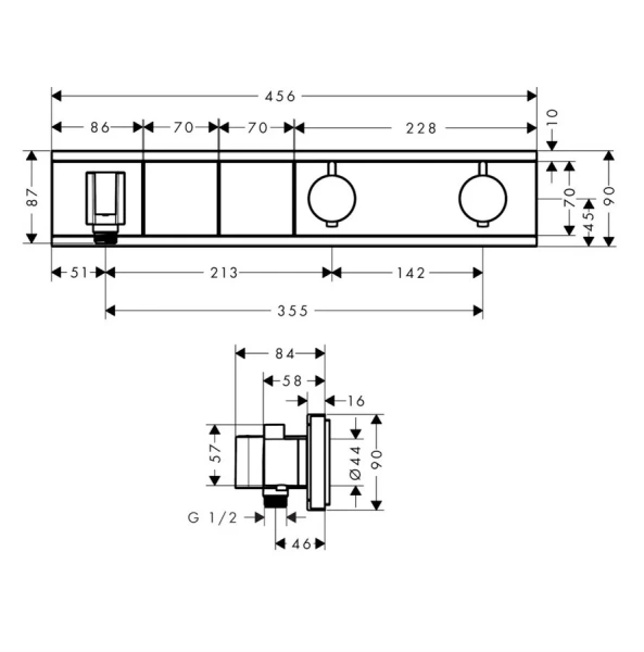 Смеситель для душа Hansgrohe RainSelect хром 15355000 (детальная фотография), для душа