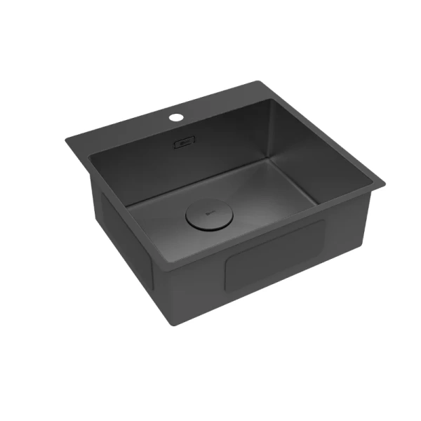 Мойка для кухни Lemark Janga 54 см чёрный матовый 9932112 (детальная фотография), черные