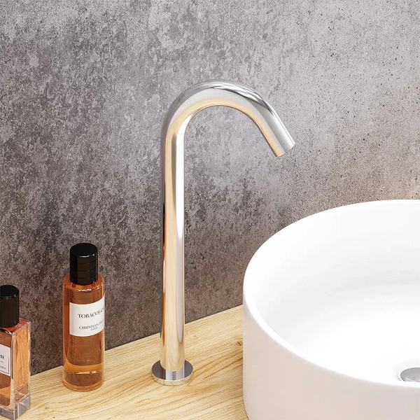 Смеситель для раковины Damixa Scandinavian Pure 360280 сенсорный (детальная фотография), хром, черные