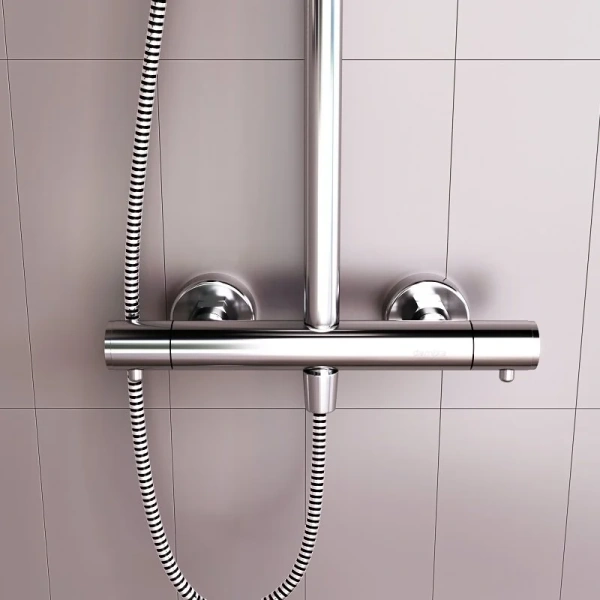 Душевая стойка Damixa Option с термостатом, округлая DX218091000 (детальная фотография), без излива