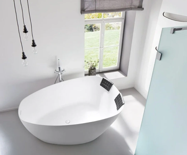 Ванна из искусственного камня Riho Toledo 158 x 110 см B126001105, белая (детальная фотография), без гидромассажа