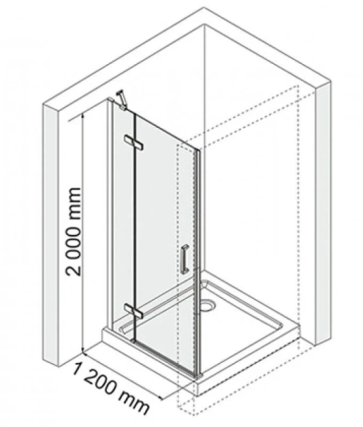 Душевая дверь WasserKRAFT Aller 120 см правая, ручка белая 10H05RWHITE (детальная фотография), хром