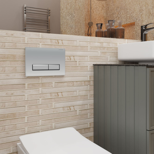 Клавиша смыва Charus Raiden хром матовый FP.321.46.01 (детальная фотография), в наличии