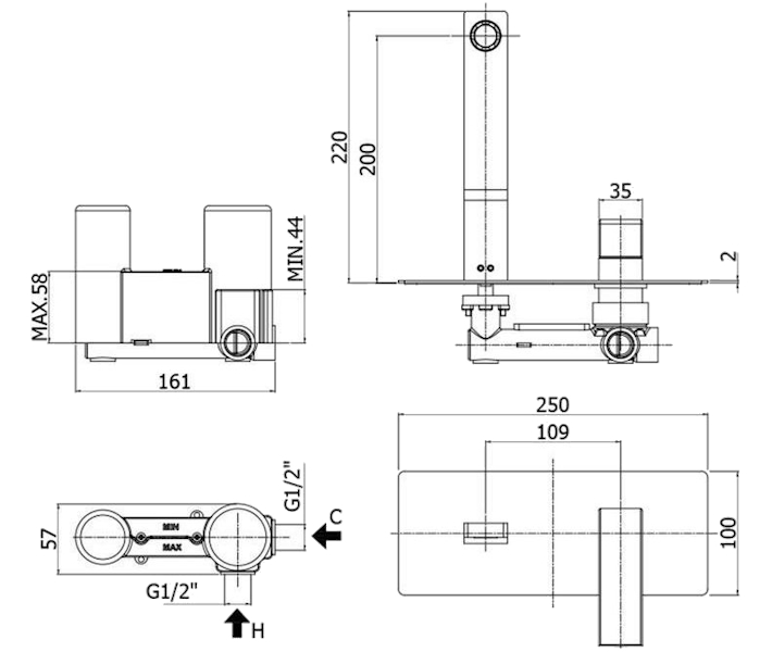Схема (детальная фотография), для раковины