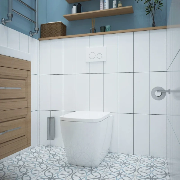 Унитаз напольный Lavinia Boho Aveo безободковый 3306003R (детальная фотография), без бачка, со скрытым бачком