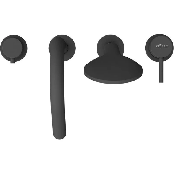 Смеситель для ванны Cezares Leaf черный матовый LEAF-BVDM4-L-NOP (детальная фотография), черные