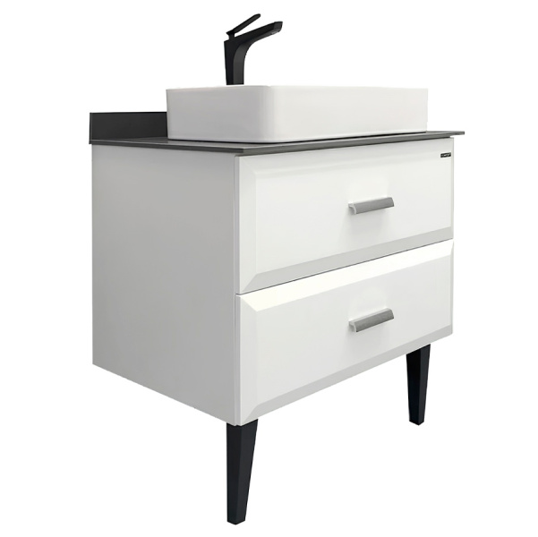 Тумба с раковиной напольная Comforty Империя 80 см столешница антрацит 00-00004025CF (детальная фотография)