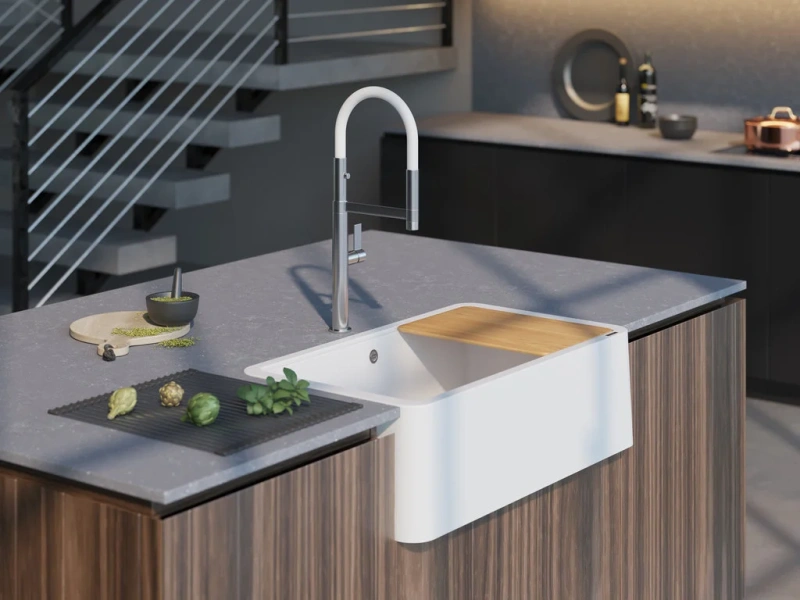 Мойка для кухни Omoikiri Tarento 83-WH 83 см белая 4993177 (детальная фотография), прямоугольной формы