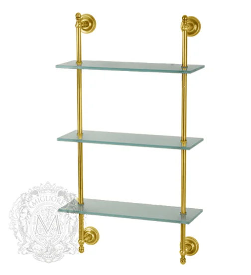 Полочка для ванной Migliore Mirella медь 17354 (детальная фотография), металлические, стеклянные