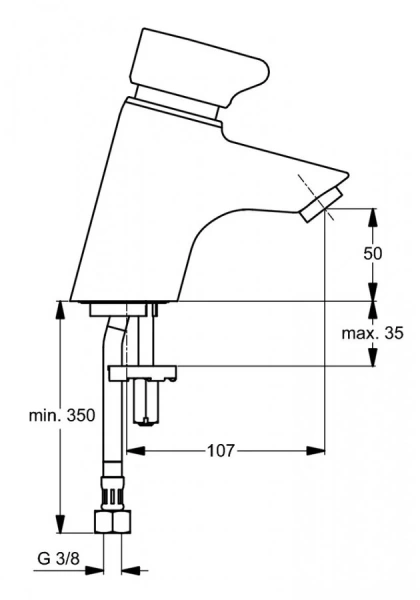 Смеситель для раковины Ideal Standard Ceraplus нажимной B8295AA (детальная фотография), для раковины