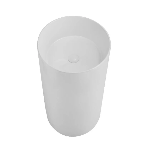 Раковина напольная SantiLine 45 см белая матовая SL-4014MW (детальная фотография), напольные, свободностоящие