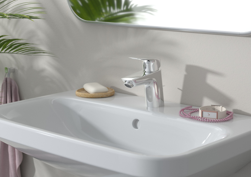 Смеситель для раковины Hansgrohe Logis без донного клапана 71071000 (детальная фотография), для раковины